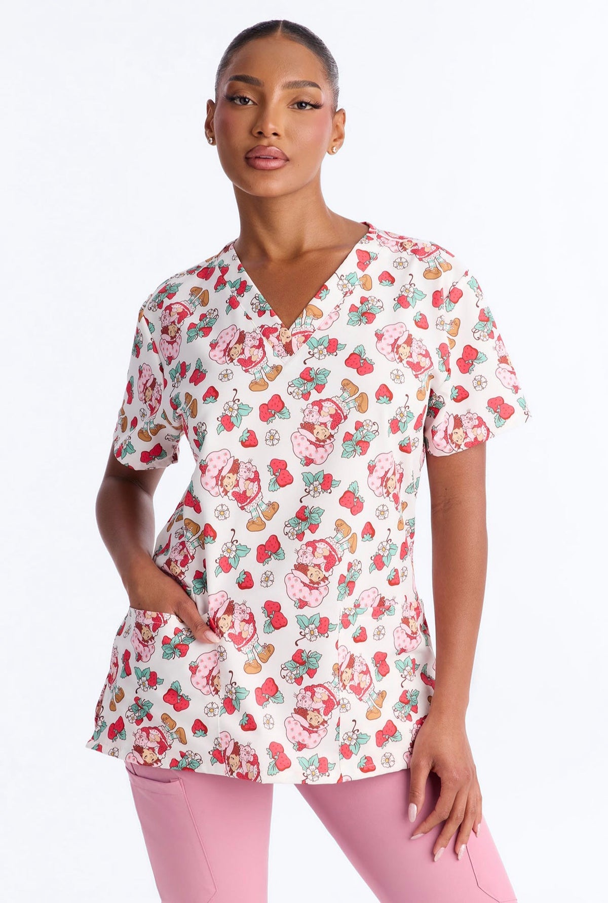 Strawberry Scrub Top